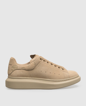 Alexander McQueen Бежеві замшеві кросівки Oversized 553680WIALF