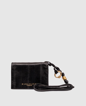 Gianni Chiarini Черный кожаный картхолдер на шнурке PF5039EEL