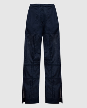 Jil Sander Сині штани з розрізами J02KA0381J45326