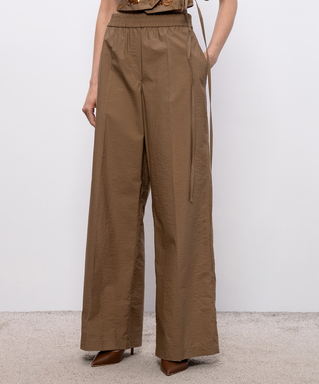 Brunello Cucinelli Коричневі штани з бавовною M0F79P9131 зображення 3