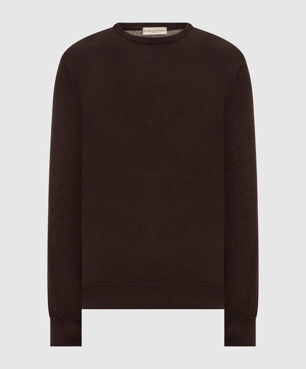 Cashmere&Whiskey Коричневий джемпер з вовни, шовку та кашеміру 472