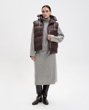 Jil Sander Коричневый стеганый пуховой жилет J40AF0175J70007