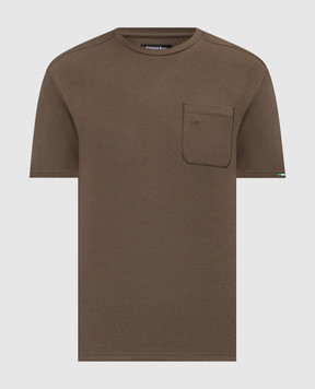 Stefano Ricci Футболка кольору хакі з вишивкою монограми логотипа MNH6104990803