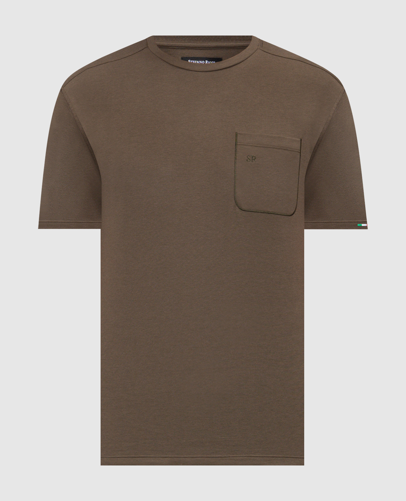 

Футболка цвета хаки с вышивкой логотипа монограммы, Футболки