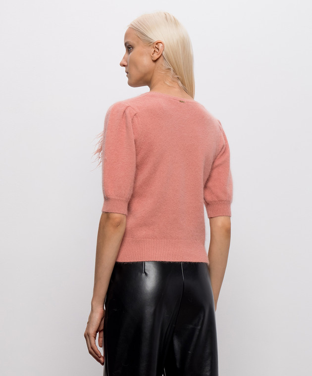 Twinset Розовый джемпер с шерстью с брошью 262TP3260 изображение 4