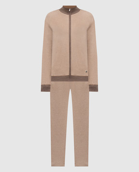 Bertolo Cashmere Бежевий спортивний костюм з вовною з емблемою 90208700196590208800