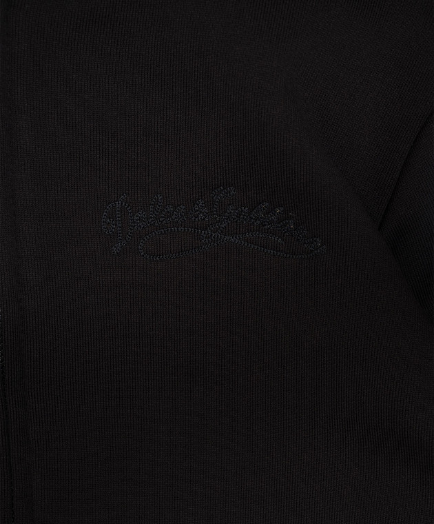Dolce&Gabbana Дитяча чорна спортивна куртка з вишивкою логотипа L5JWDJG7QNV зображення 3
