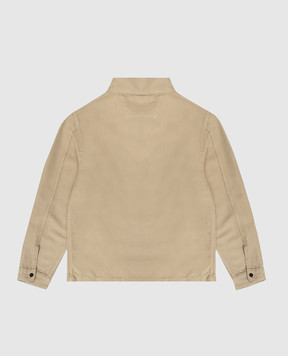 C.P. Company Дитяча бежева куртка в стилі сорочки з льоном CUA006LZC011014