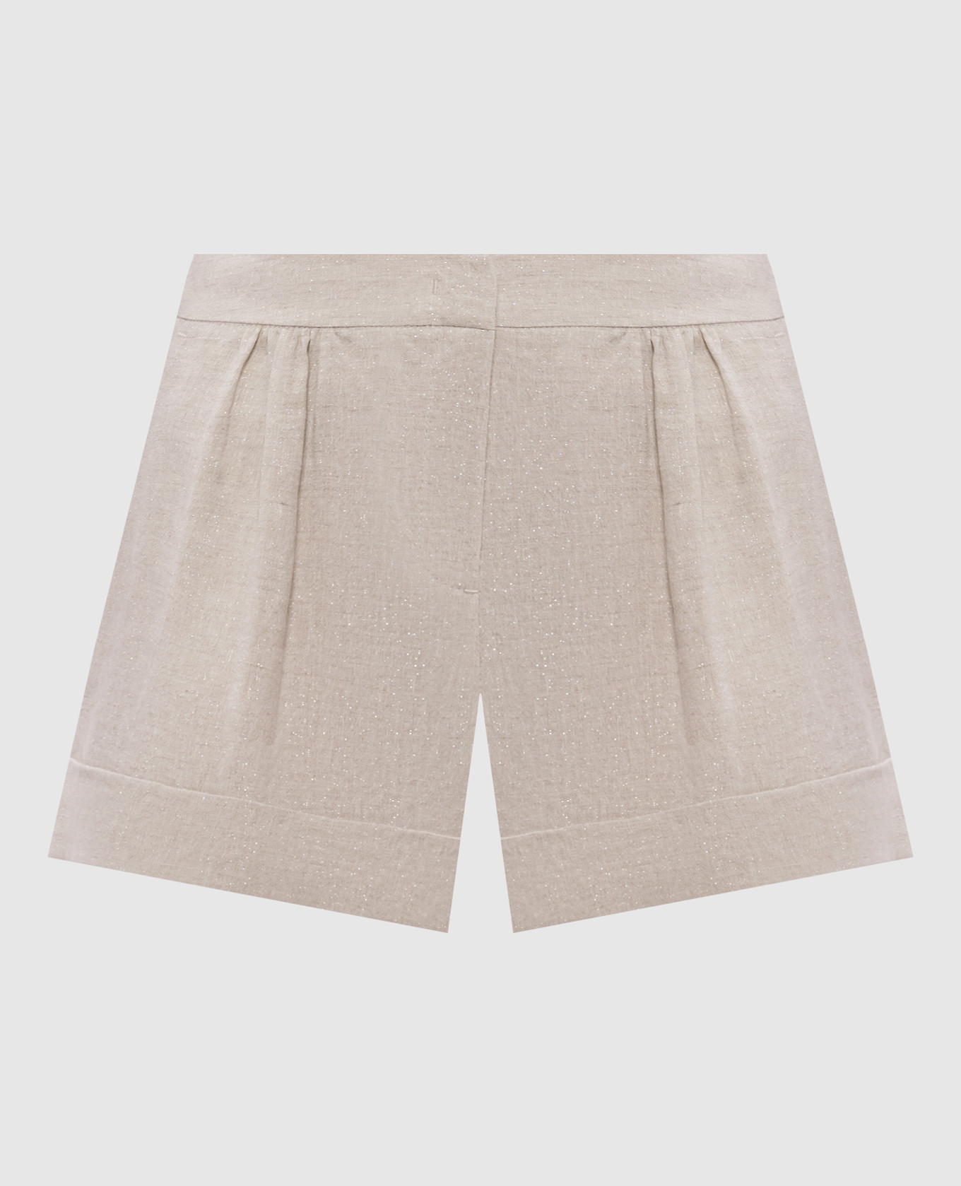 Серые шорты из льна с люрексом