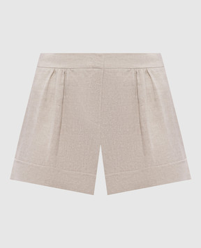 Twinset Сірі шорти з льону з люрексом 261TT2523