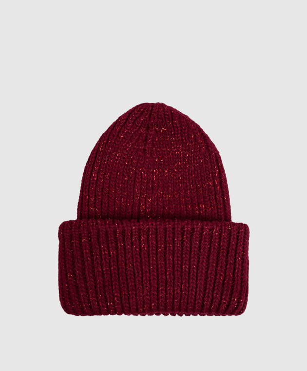 Twinset Бордовая шапка с люрексом 262TA4620 изображение 3