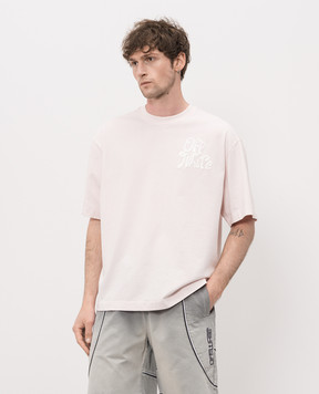 Off-White Рожева футболка з принтом логотипа 44MAA120S26J00U