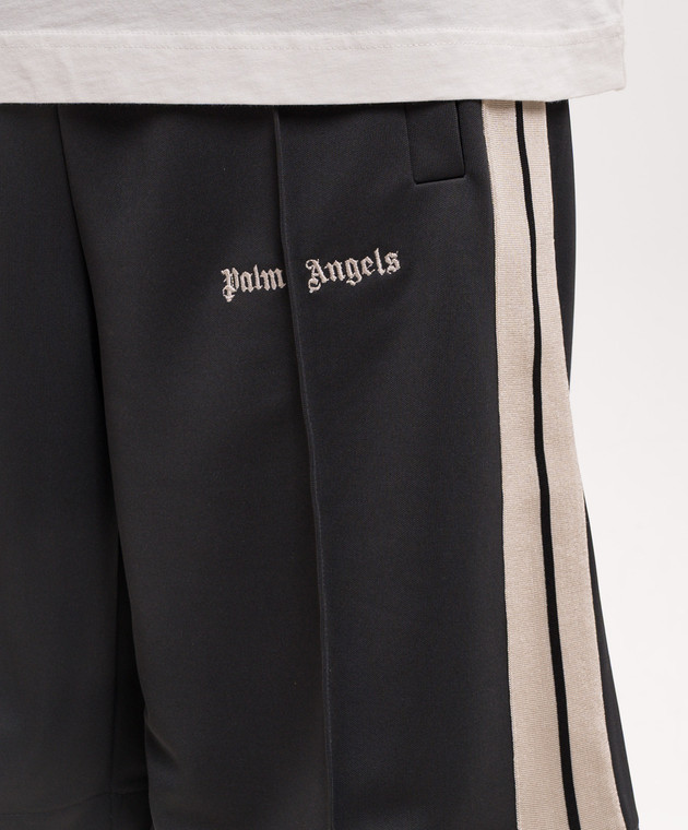 Palm Angels Серые шорты с вышивкой логотипа PMCL009S26FAB001 изображение 5