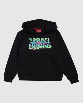 Sprayground Детское черное худи Catch The Bear SPY1397EBLK