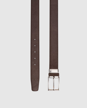 Canali Коричневый замшевый ремень с логотипом KB0047750C