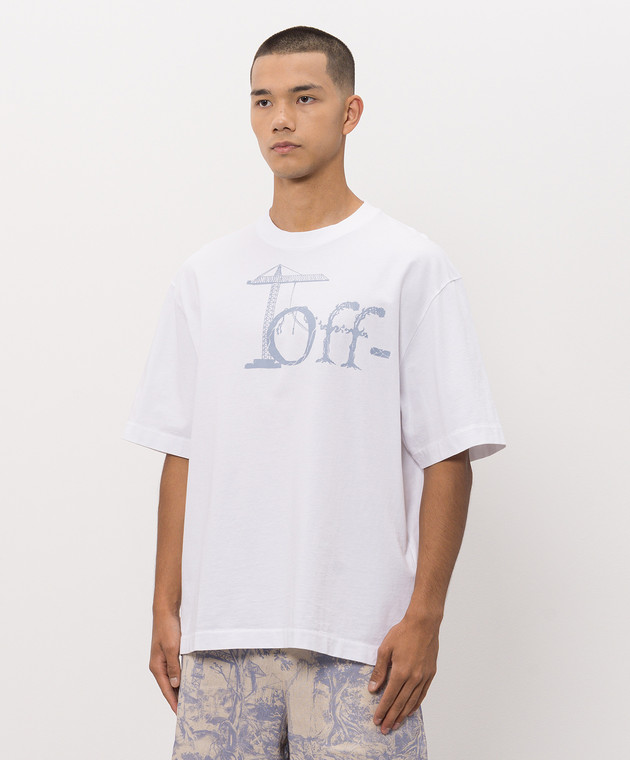 Off-White Белая футболка Shared с принтом 44MAA120F26J00N изображение 3