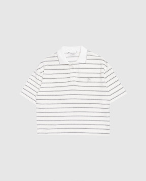 Brunello Cucinelli Дитяче поло в смужку з люрексом BQ987T481C