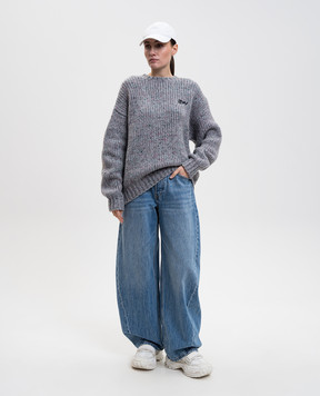 Alexander Wang Синие джинсы-бананы с логотипом 4DC1264111