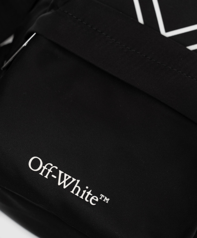 Off-White Чорна сумка-слінг з принтом емблеми OWMNQ12F26FB01 зображення 4