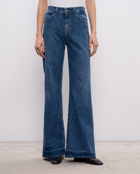 Dondup Сині джинси кльош Amber з патчем логотипа DP619DS0107DMC2