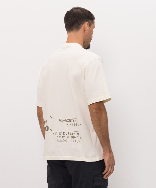 Stone Island Футболка цвета айвори с принтом Low Infos L2S152100001S0480 изображение 4
