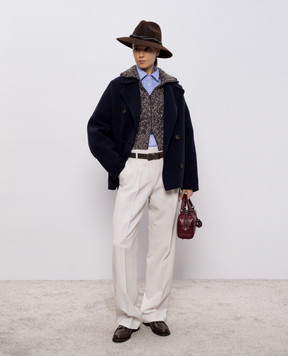 Brunello Cucinelli Блакитна сорочка з ланцюжком моніль MA795NL916