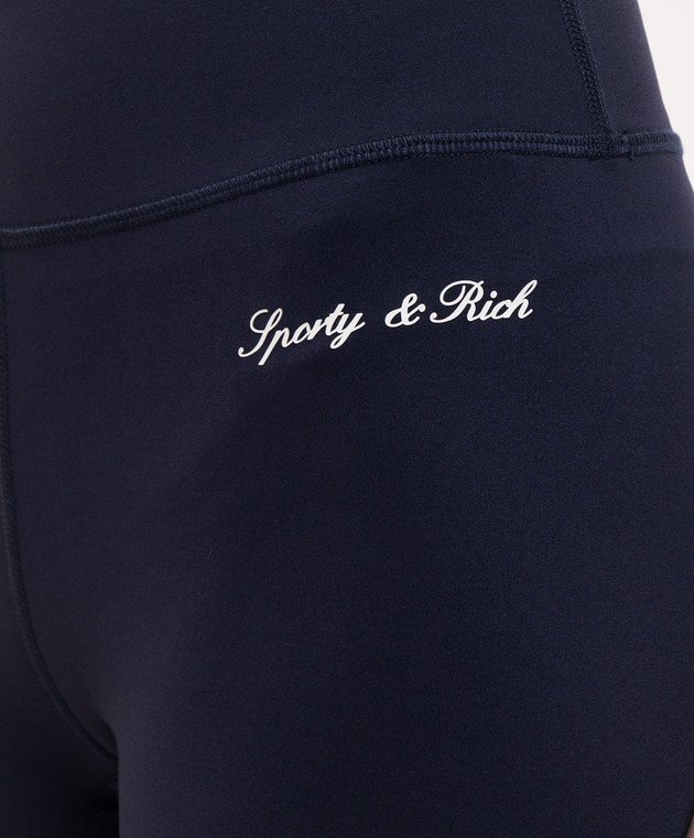 Sporty & Rich Синие леггинсы с принтом логотипа PA00275326BL106 изображение 5