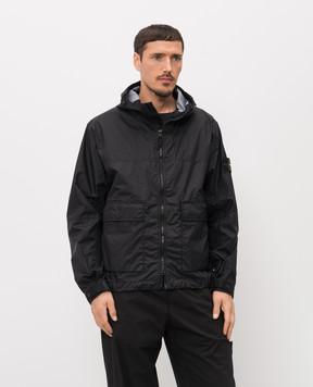 Stone Island Черная куртка с логотипом патча L1S154100004S0A21
