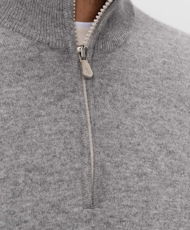 Brunello Cucinelli Джемпер серого цвета из кашемира M2200124 изображение 5