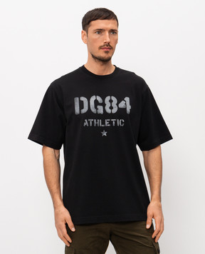 Dolce&Gabbana Чорна футболка з принтом логотипа G8PN9TG7PZL