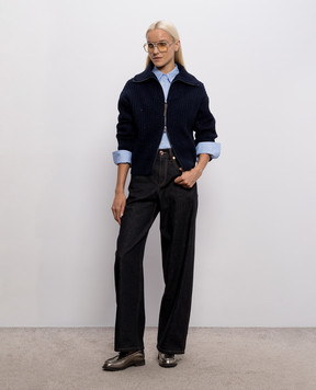 Brunello Cucinelli Синій кардиган з кашеміру та шовку MBM753506P