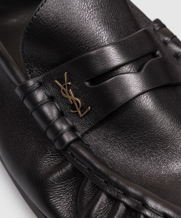 Saint Laurent Черные кожаные лоферы 83947125VAA изображение 5
