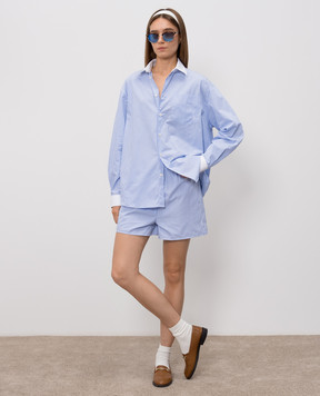 Sporty & Rich Голубые шорты в полоску SH035710302ST02
