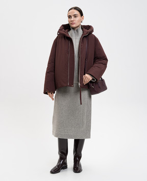 Jil Sander Коричневий пуховик з брендовою нашивкою J40AF0178J74276