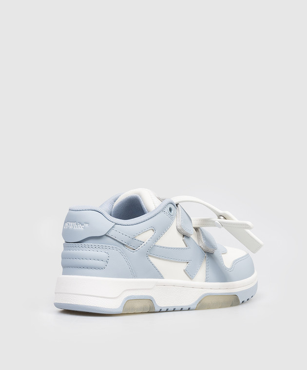 Off-White Дитячі блакитні шкіряні кросівки Out Of Office OBIA008S26LEA001 зображення 3