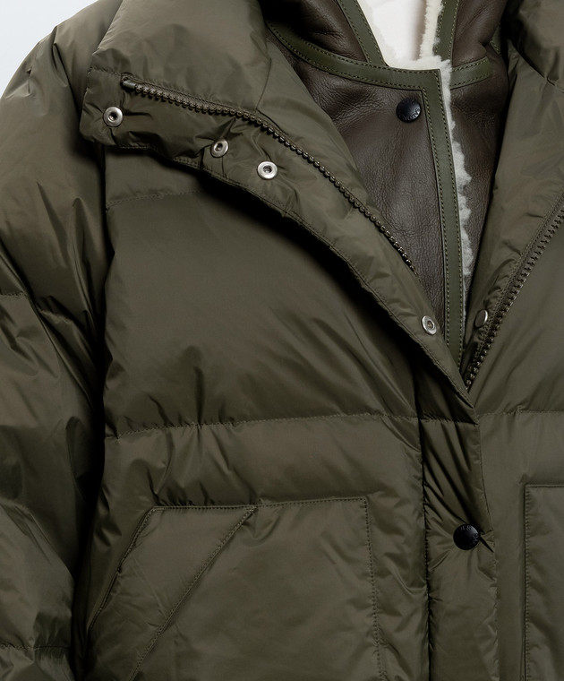 Yves Salomon Army Зеленый пуховик с мехом 26WFV02467U08W изображение 5