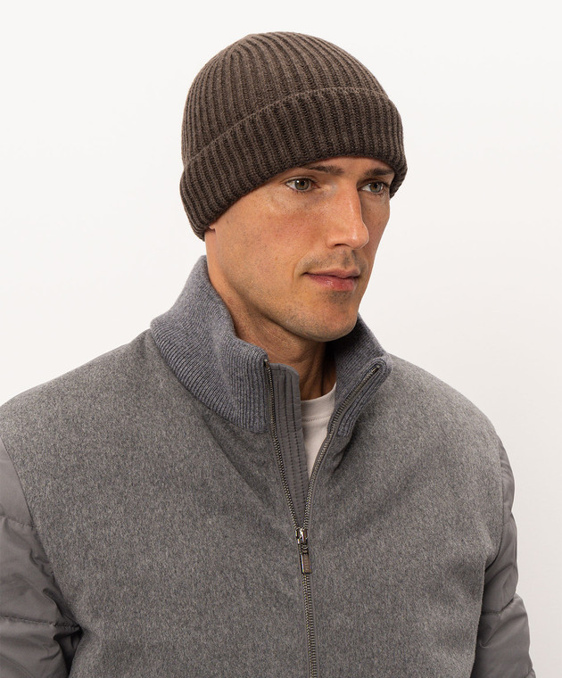 Doriani Cashmere Коричневая шапка из кашемира 142B10 изображение 2