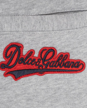 Dolce&Gabbana Детские серые меланжевые джоггеры с нашивкой логотипа L4JPLSG7P6J26