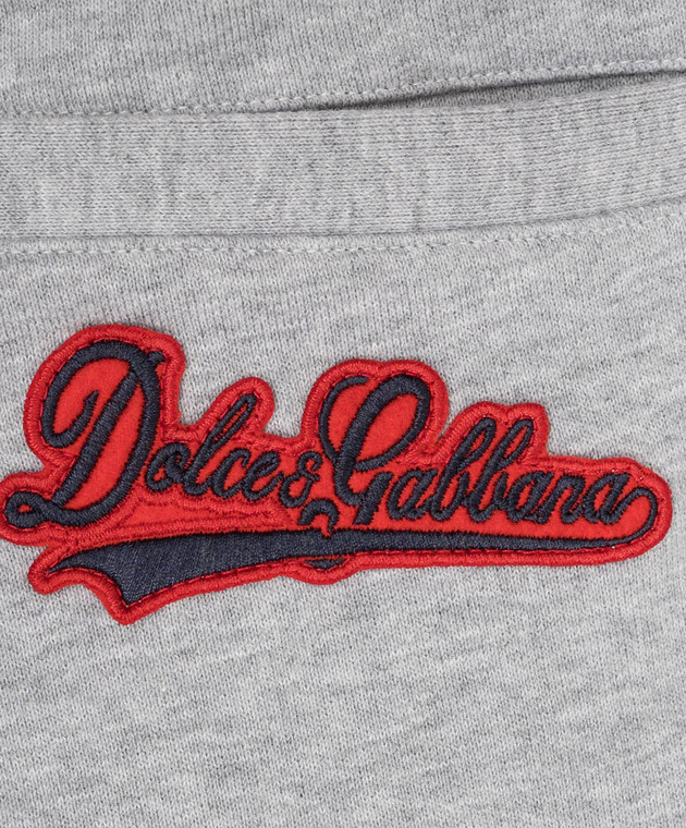 Dolce&Gabbana Дитячі сірі меланжеві джогери з нашивкою логотипа L4JPLSG7P6J814 зображення 3