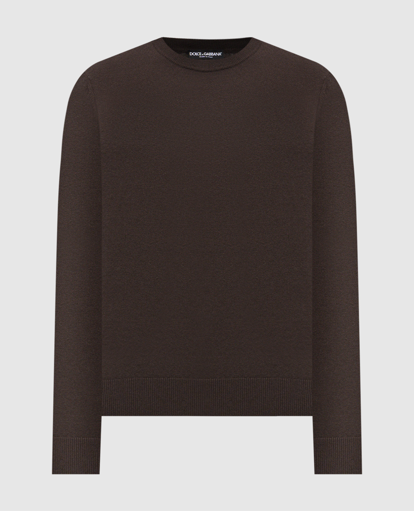 

Коричневый джемпер из шерсти и кашемира с логотипом, Джемпера