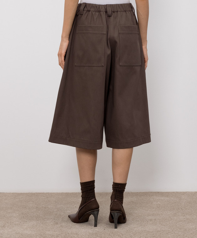 Brunello Cucinelli Коричневі бермуди з ланцюжком моніль MPB56P9310 зображення 4