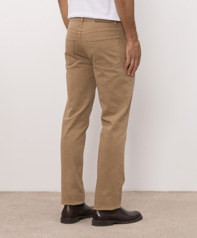 Brunello Cucinelli Коричневые джинсы с вышивкой эмблемы M277PB3210 изображение 4