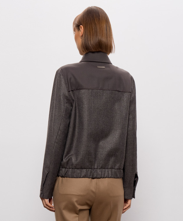 Peserico Коричневая куртка из шерсти с люрексом S21119DC2710 изображение 3