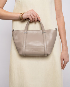 Peserico Бежева шкіряна сумка-тоут з тисненням логотипа S38382C0RCC831