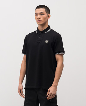 Stone Island Чорне поло з нашивкою логотипа L1S152200010S0018