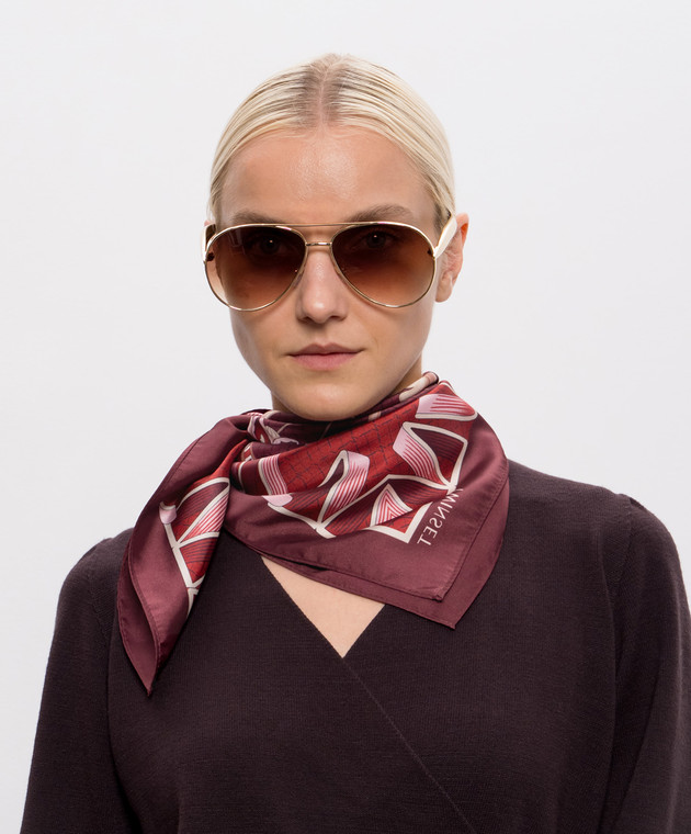 Twinset Бордова хустка в принт 262TO5550 зображення 2