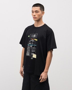 Maison Margiela MM6 Черная футболка с брендовым принтом SH0GC0070M20170