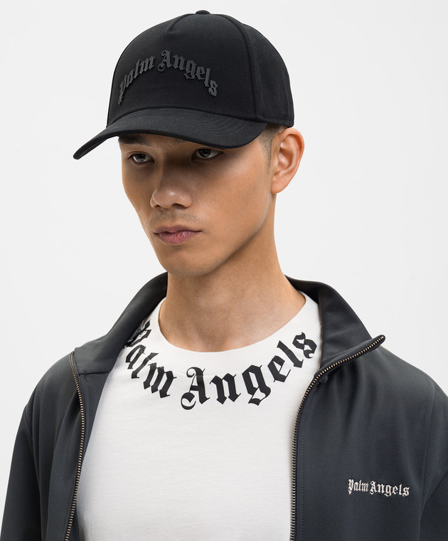 Palm Angels Черная кепка с фактурным логотипом PMLB104S26FAB00I изображение 2