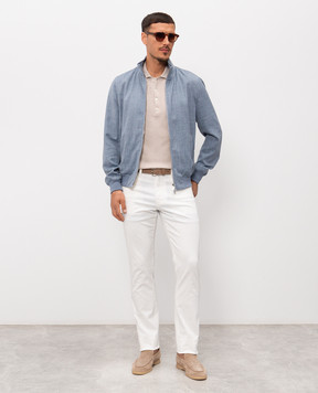 Enrico Mandelli Блакитна куртка з вовни, шовку та льону 3T501B6020