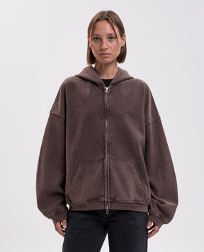 Alexander Wang Коричнева спортивна куртка з кристалами UCC3262304